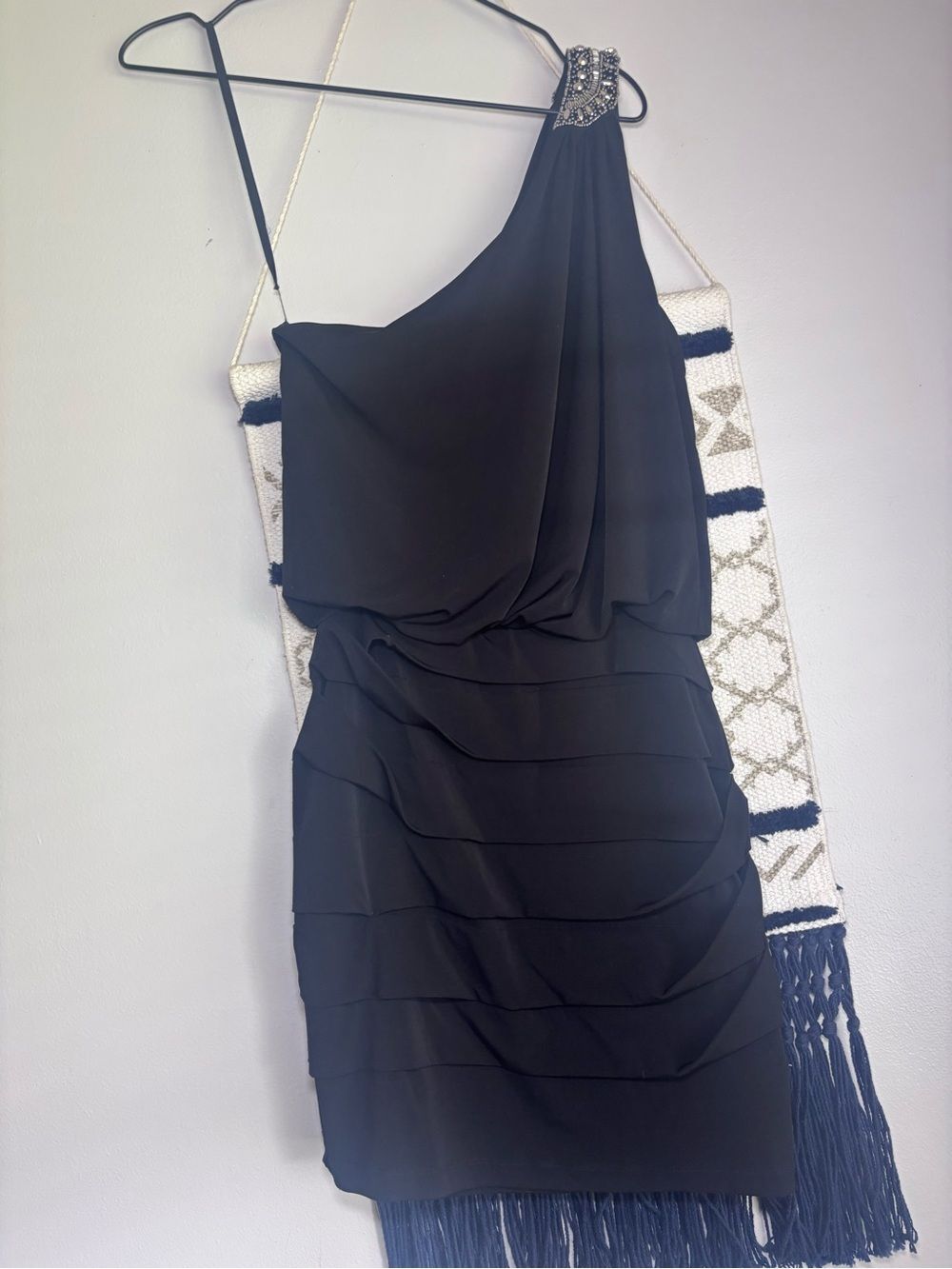 City Triangles Beaded One-Shoulder Ruffle Dress - Picture 2 of 7